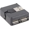 InLine USB 2.0 4-Port Hub, USB-A Stecker auf 4x USB-A Buchse, Kabel 4cm