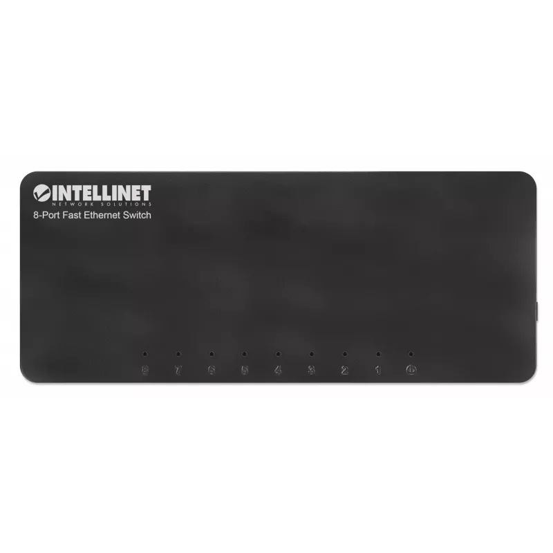 Intellinet 8-Port Fast Ethernet Switch Desktop-Größe, Kunststoff, IEEE 802.3az (Energy Efficient Ethernet), Schwarz