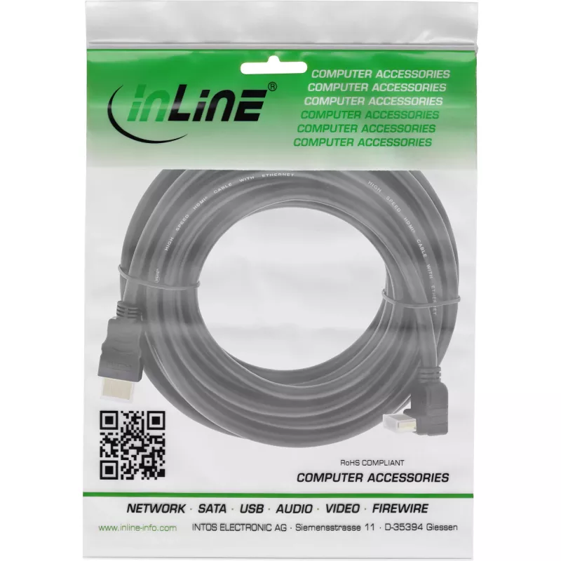 HDMI Kabel InLine 17015V 15m abgewinkelt High Speed mit Ethernet