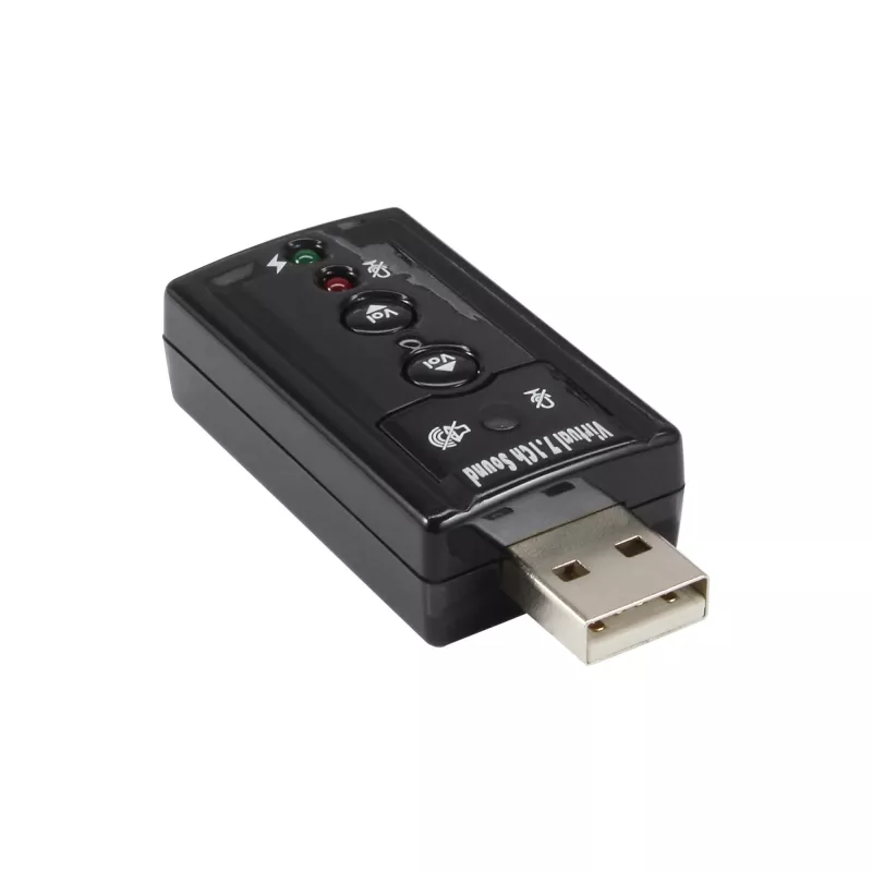 USB-Soundkarte InLine 33051C mit virtuellem 7.1-Surround-Sound