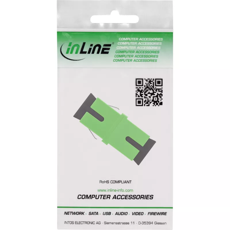Glasfaseradapter InLine 89992G Simplex SC/SC SM grün
