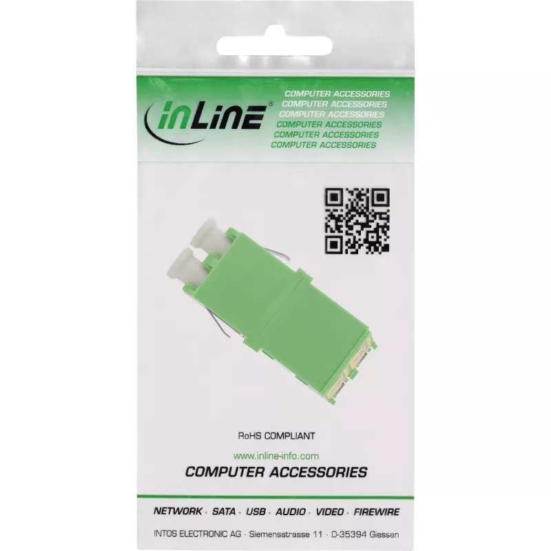 Glasfaser-Adapter InLine 89989O LC/LC SM Buchse/Buchse Grün