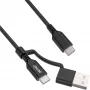 InLine 2-in-1 USB-C-Kabel + USB-A-Adapter, USB 2.0, 100W, TPE, schwarz, 1m
