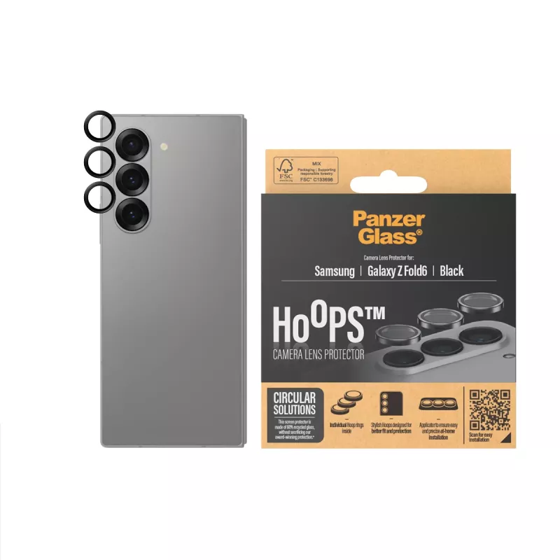 PanzerGlass ® Hoops® Kamera-Linsenschutz Schwarz Samsung Galaxy Z Fold6