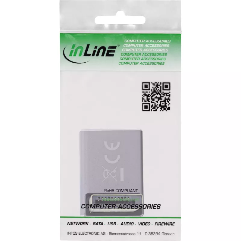 InLine 17291G Kabel-Gender-Changer DisplayPort Grau, Schwarz