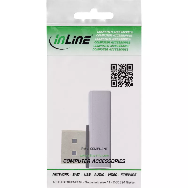 DisplayPort Gender Changer InLine 17291H grau schwarz goldbeschichtet