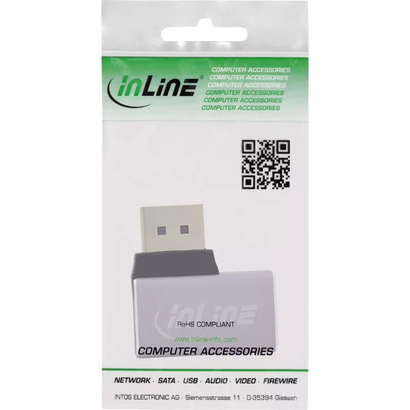 InLine 17291D Kabel Gender Changer DisplayPort Grau, Schwarz