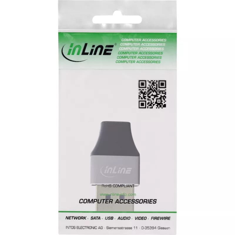 InLine 17291B Kabeladapter DisplayPort Mini DisplayPort Schwarz, Grau