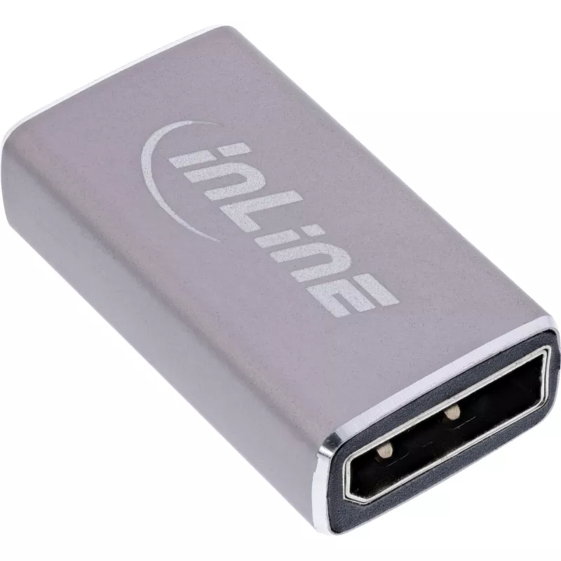 DisplayPort Gender Changer InLine 17291A grau goldbeschichtet
