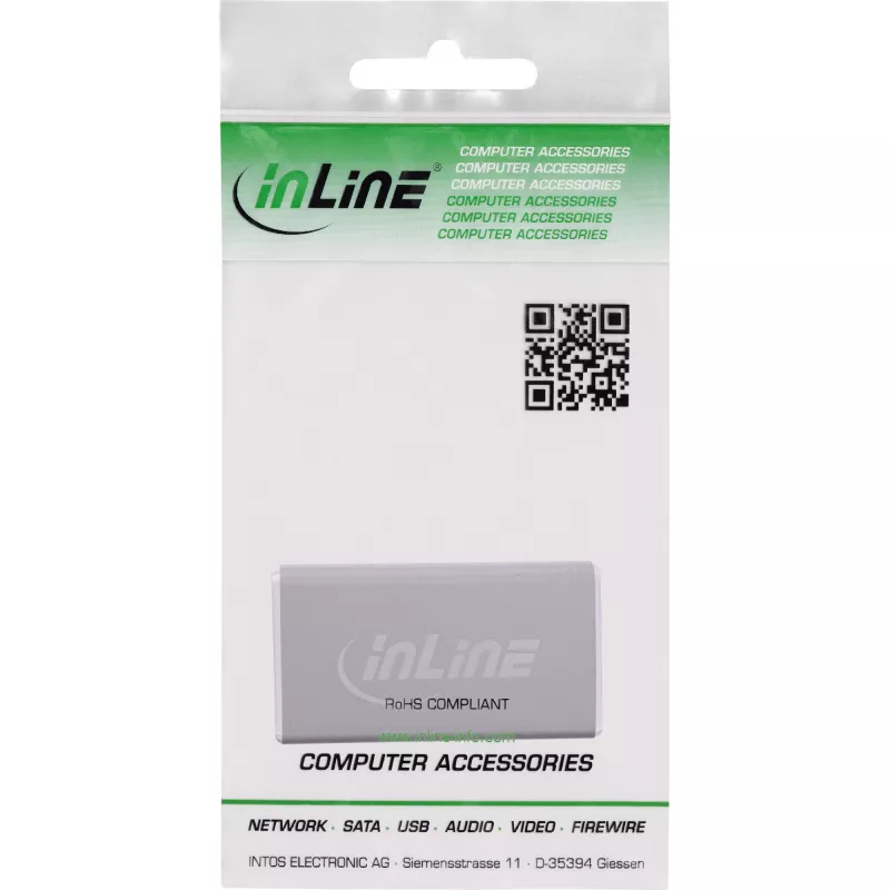 DisplayPort Gender Changer InLine 17291A grau goldbeschichtet