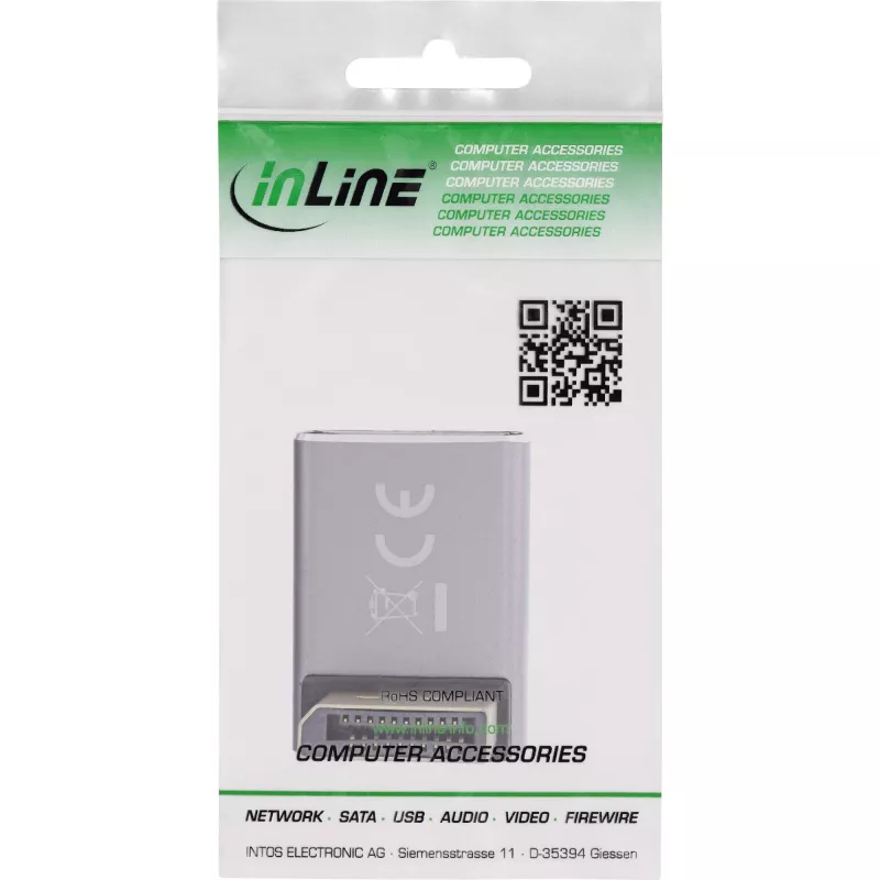 InLine 17291F Adapter DisplayPort Mini DisplayPort Grau Schwarz