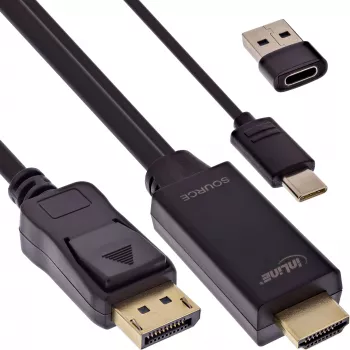 Aktiver Videokonverter InLine 17164I 3840 x 2160 Pixel HDMI auf DisplayPort