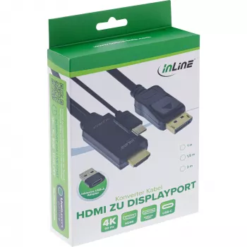 Aktiver Videokonverter InLine 17161I 3840x2160 HDMI zu DisplayPort