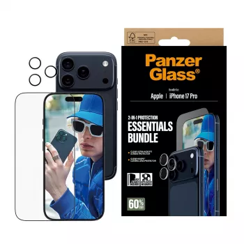 PanzerGlass 2-in-1 Essentials Bundle iPhone 17 Pro Kratz- und stoßfest