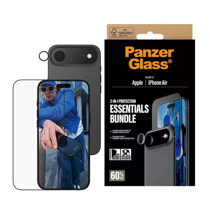PanzerGlass 2-in-1 Essentials Bundle iPhone Air kratz- und stoßfest