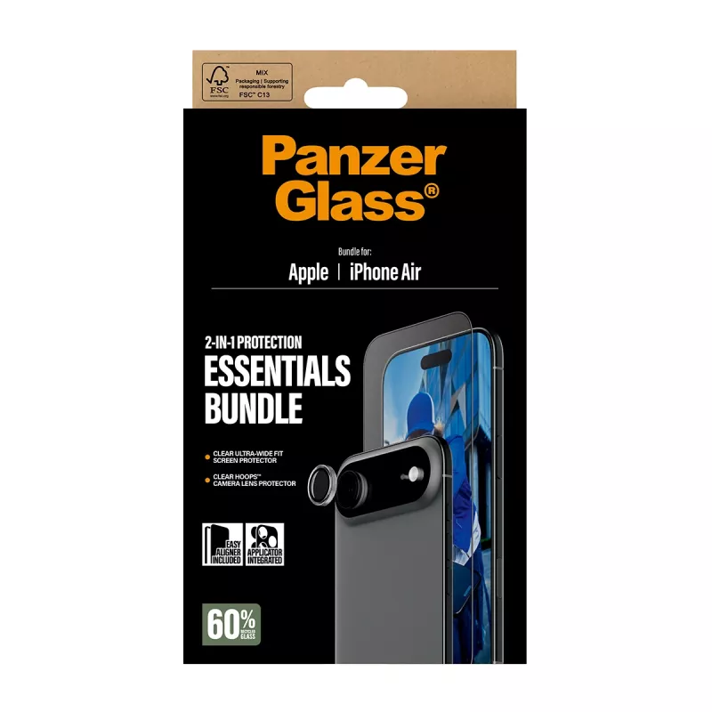 PanzerGlass 2-in-1 Essentials Bundle iPhone Air kratz- und stoßfest