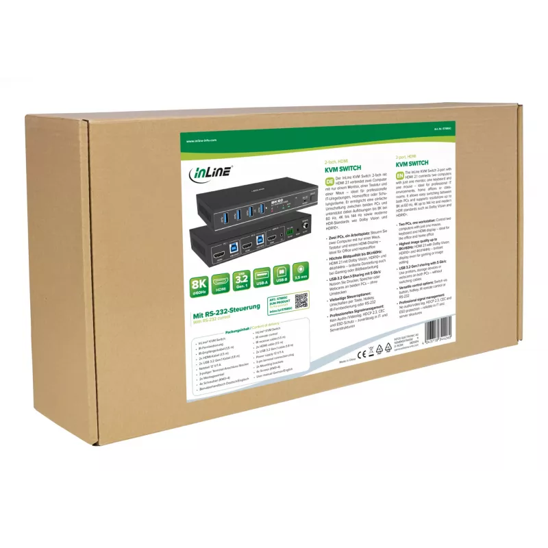 InLine 57885C KVM-Switch Rackmontage Schwarz