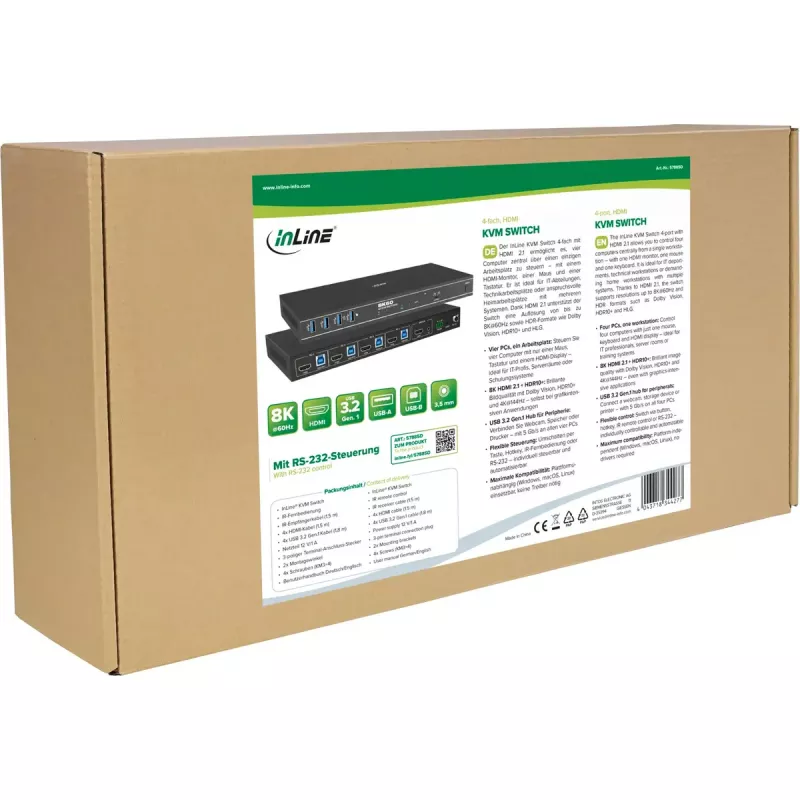 InLine 57885D KVM-Switch Rackmontage Schwarz