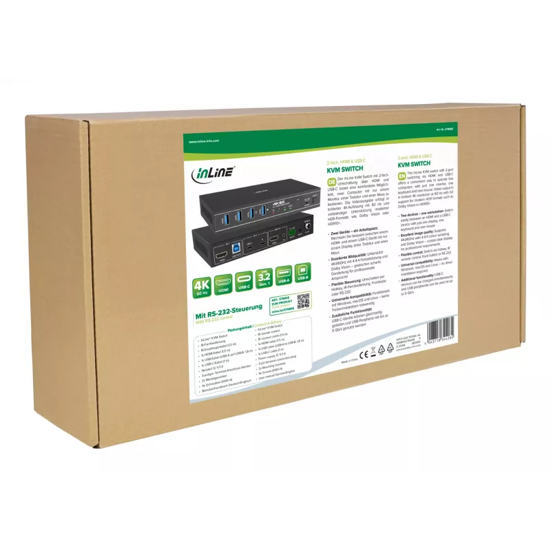InLine 57885E KVM-Switch Rackmontage Schwarz