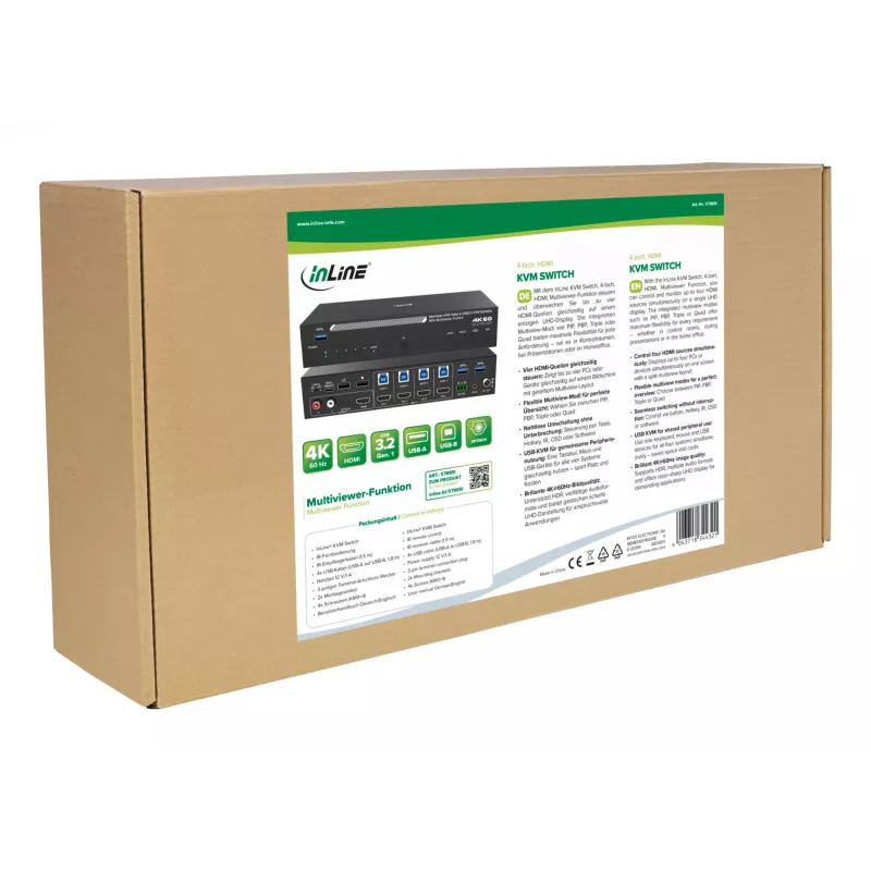 InLine 57885I KVM Switch Rackmontage Schwarz