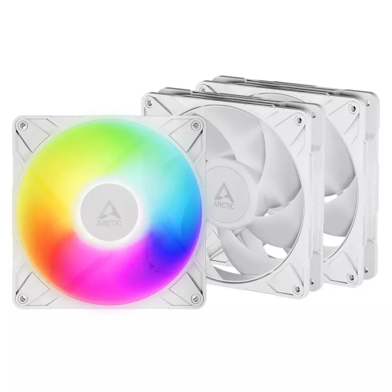 ARCTIC Freezer P14 Pro A-RGB (Weiß) - 3er-Pack 140 mm A-RGB PWM Lüfter mit Kabelverteiler