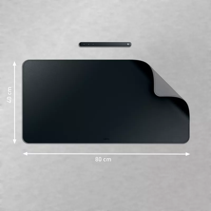 Leitz Große Schreibtischmatte. Produktfarbe: Schwarz, Material: Polyvinylchlorid (PVC). Breite: 400 mm, Tiefe: 800 mm, Höhe: 2 mm
