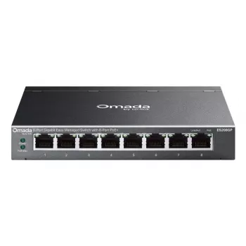 TP-Link Omada ES208GP Netzwerk-Switch Managed L2 Gigabit Ethernet (10/100/1000) Power over Ethernet (PoE) Hutschiene Schwarz