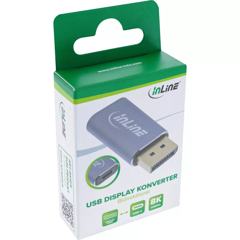 InLine 64107I Videokabel-Adapter USB Type-C DisplayPort Grau