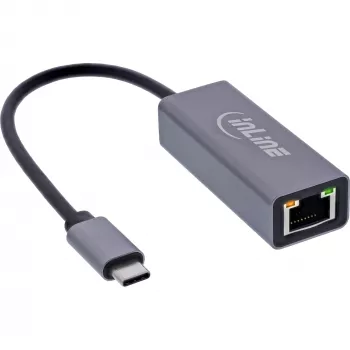 InLine 33380Q RJ-45 Adapter USB Typ-C Stecker 1 Gbit/s Grau
