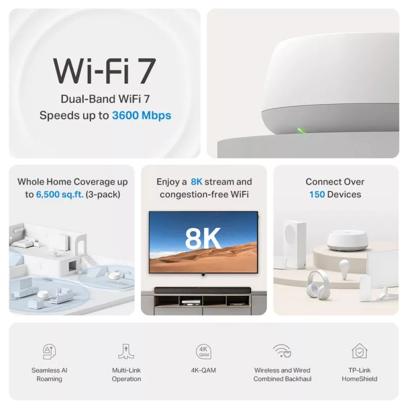TP-Link DECO BE22 Dualband (2,4 GHz / 5 GHz) Wi-Fi 7 (802.11be) Weiß 2 Intern