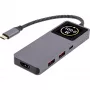 USB-C-Schnittstellen-Hub InLine 35392D USB 3.2 Gen 2 Type-C Host zu HDMI, USB-A, USB-C 10000 Mbit/s Grau