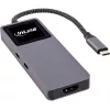 USB-C-Schnittstellen-Hub InLine 35392D USB 3.2 Gen 2 Type-C Host zu HDMI, USB-A, USB-C 10000 Mbit/s Grau