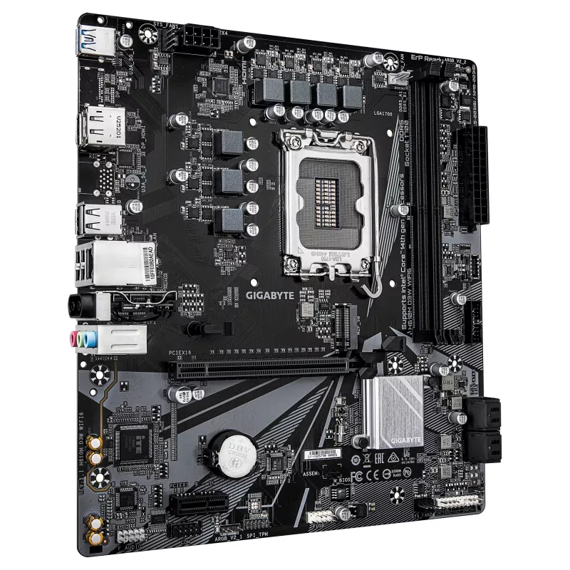 GIGABYTE H610M D3W WIFI6 Mainboard – Unterstützt Intel Core CPUs der 14. Generation, 5+1+1 Phasen VRM, bis zu 5600 MHz DDR4, 1x PCIe 3.0 M.2, Wi-Fi 6, 1GbE LAN, USB 3.2 Gen 1