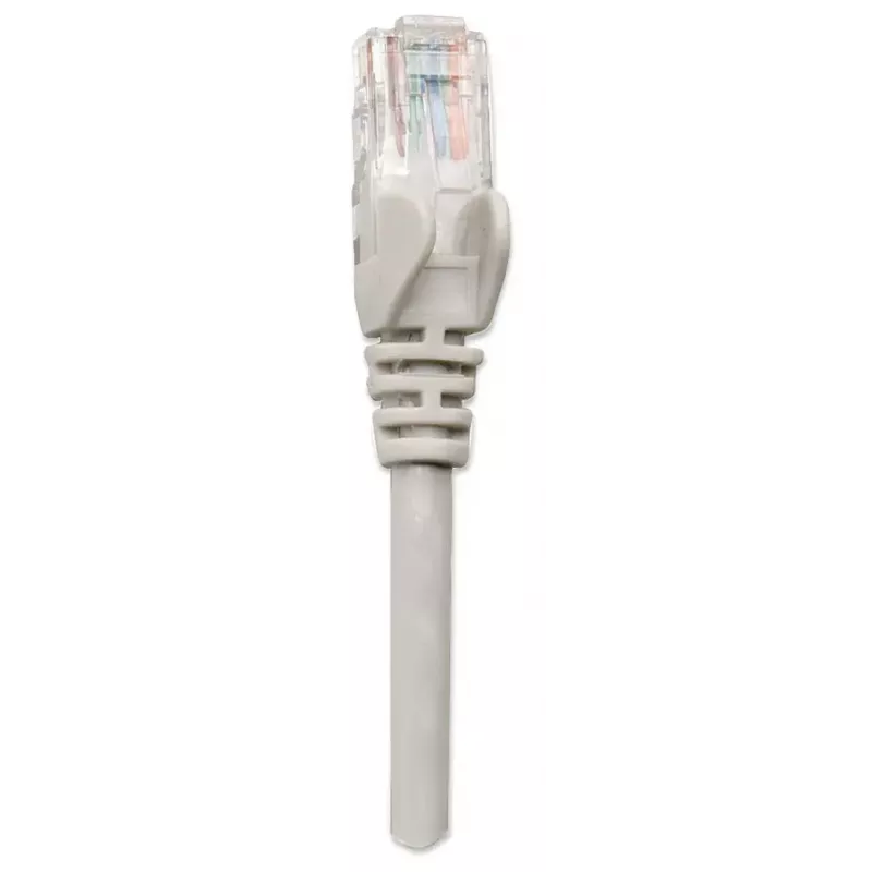 Intellinet Netzwerk-Patchkabel, Cat6, 3m, Grau, CCA, U/UTP, PVC, RJ45, vergoldete Kontakte, rastnasenschutz, mit Zugentlastung, lebenslange Garantie