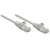 Intellinet Netzwerk-Patchkabel, Cat6, 3m, Grau, CCA, U/UTP, PVC, RJ45, vergoldete Kontakte, rastnasenschutz, mit Zugentlastung, lebenslange Garantie
