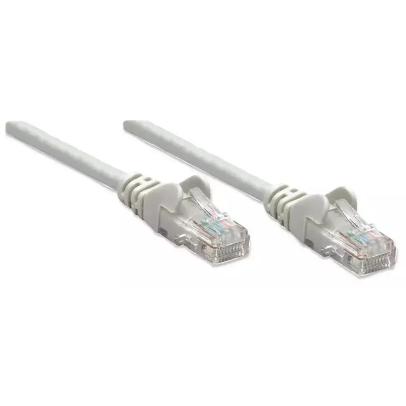 Intellinet Netzwerk-Patchkabel, Cat6, 3m, Grau, CCA, U/UTP, PVC, RJ45, vergoldete Kontakte, rastnasenschutz, mit Zugentlastung, lebenslange Garantie