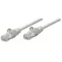 Intellinet Netzwerk-Patchkabel, Cat6, 3m, Grau, CCA, U/UTP, PVC, RJ45, vergoldete Kontakte, rastnasenschutz, mit Zugentlastung, lebenslange Garantie