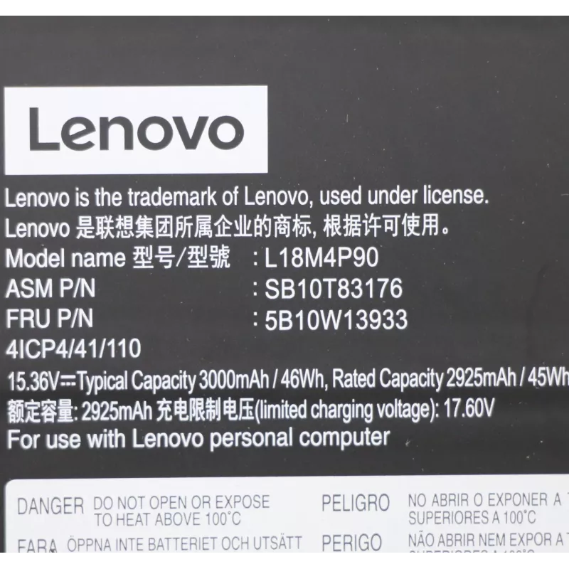Interner Lithium-Ionen-Laptop-Akku Lenovo 46 Wh, Modell 5B10W13933