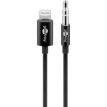 Audio-Verbindungskabel Goobay Apple Lightning auf 3,5 mm 1 m Schwarz