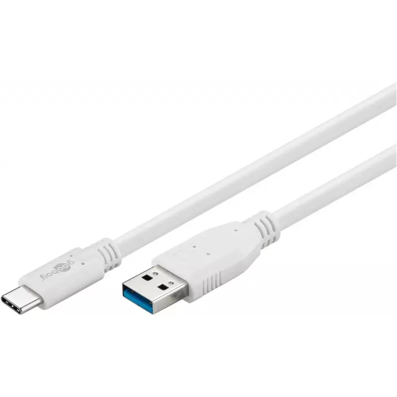 USB-Kabel Goobay 67188 USB 3.2 Gen 1 1m USB C USB A Weiß