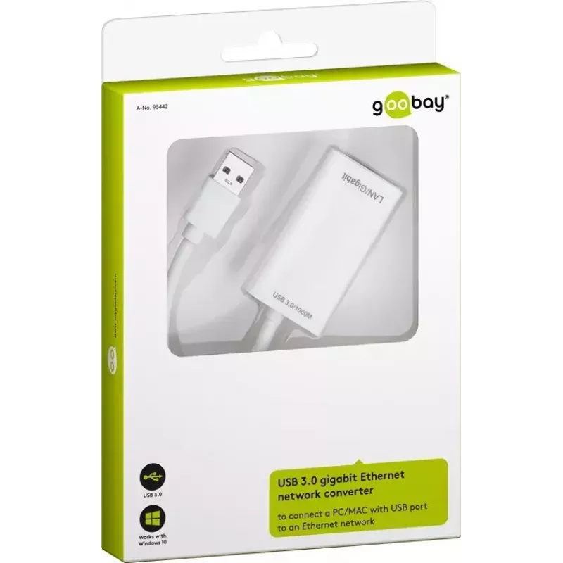 USB 3.0 Gigabit Ethernet Netzwerkadapter Goobay 95442