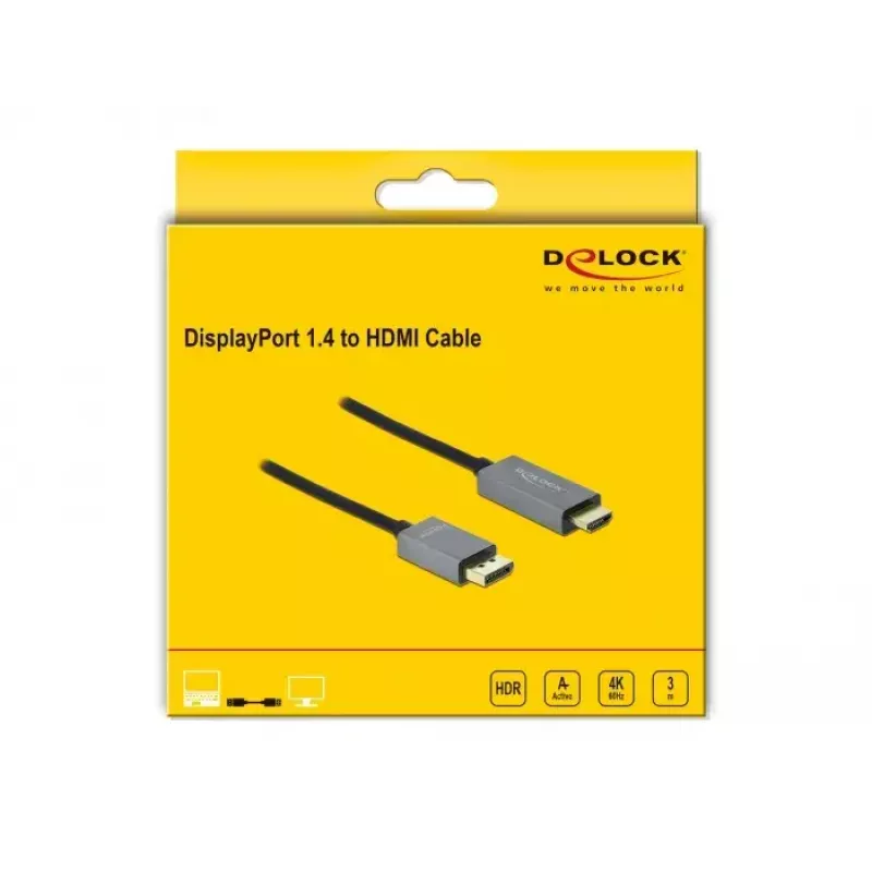 Aktives DisplayPort 1.4 auf HDMI Kabel DeLOCK 85930 3m