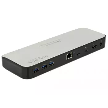 Laptop Dock DeLOCK 87725 Kabelgebunden Thunderbolt 3 Schwarz Silber