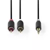 Audiokabel Nedis CABW22200AT10 1m 3,5mm 2xRCA Anthrazit