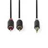 Audiokabel Nedis CABW22200AT20 2 m 3,5 mm 2 x RCA Anthrazit