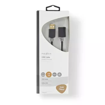 USB-Kabel Nedis CCBW60010AT20 2 m USB 2.0 USB A Anthrazit