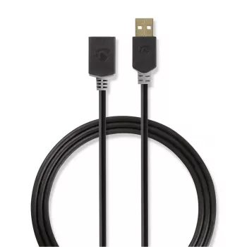USB-Kabel Nedis CCBW60010AT20 2 m USB 2.0 USB A Anthrazit