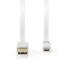 USB-Kabel Nedis CCBW60500WT10 1m USB 2.0 A auf Micro-USB B Weiß