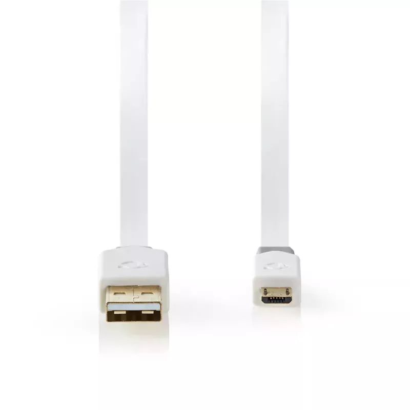 USB-Kabel Nedis CCBW60500WT10 1m USB 2.0 A auf Micro-USB B Weiß