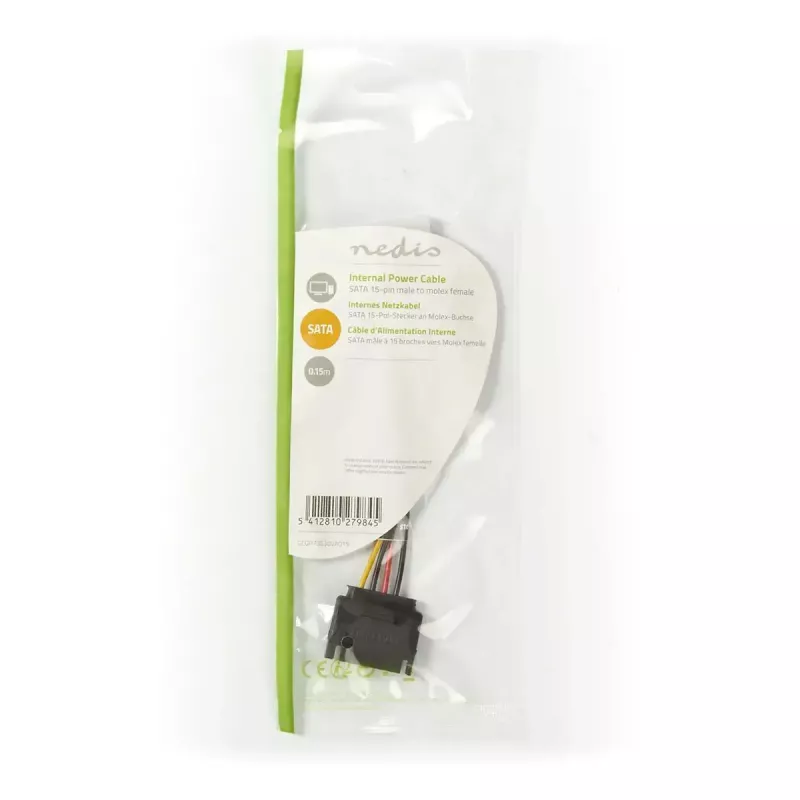 Nedis CCGP73520VA015 internes Stromkabel 0,15 m 2 x SATA 15-polig Molex 4-polig